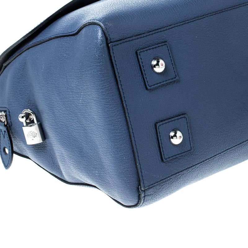 Mulberry Blue Leather Medium Del Rey Satchel 3