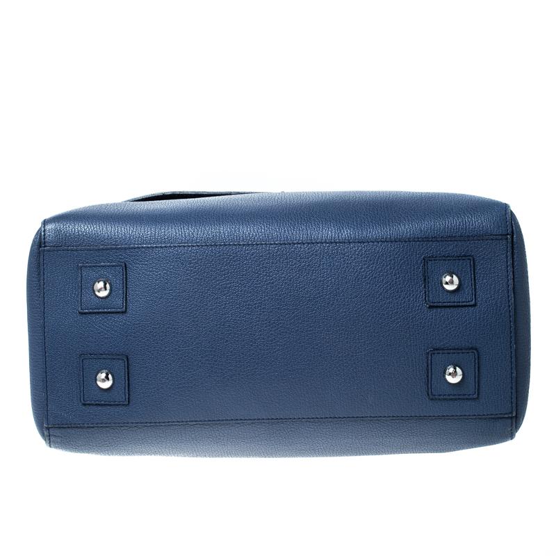 Mulberry Blue Leather Medium Del Rey Satchel 4