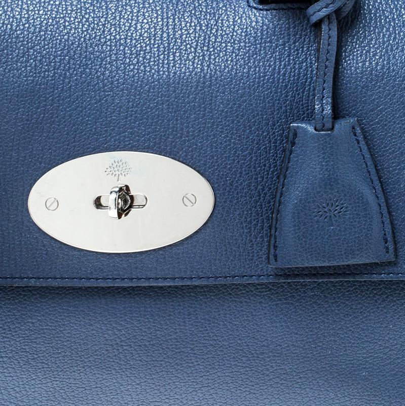 Mulberry Blue Leather Medium Del Rey Satchel 5