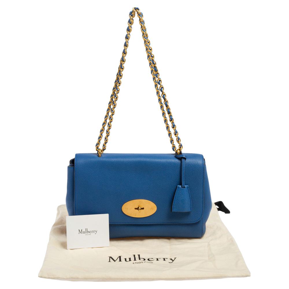 Mulberry Blue Leather Medium Lily Shoulder Bag 6