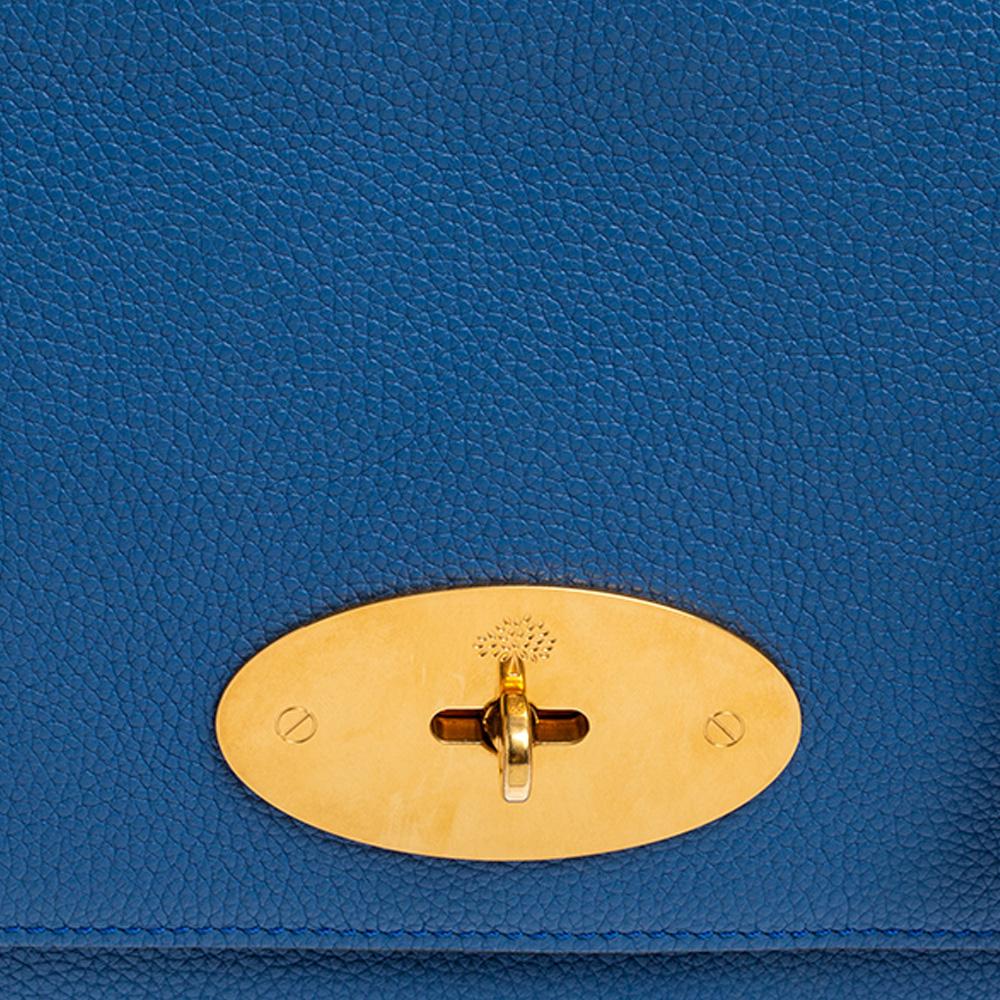 Women's Mulberry Blue Leather Medium Lily Shoulder Bag