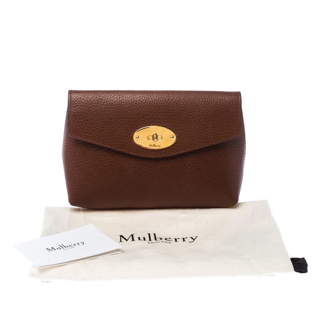 Mulberry Brown Leather Cosmetic Pouch 3
