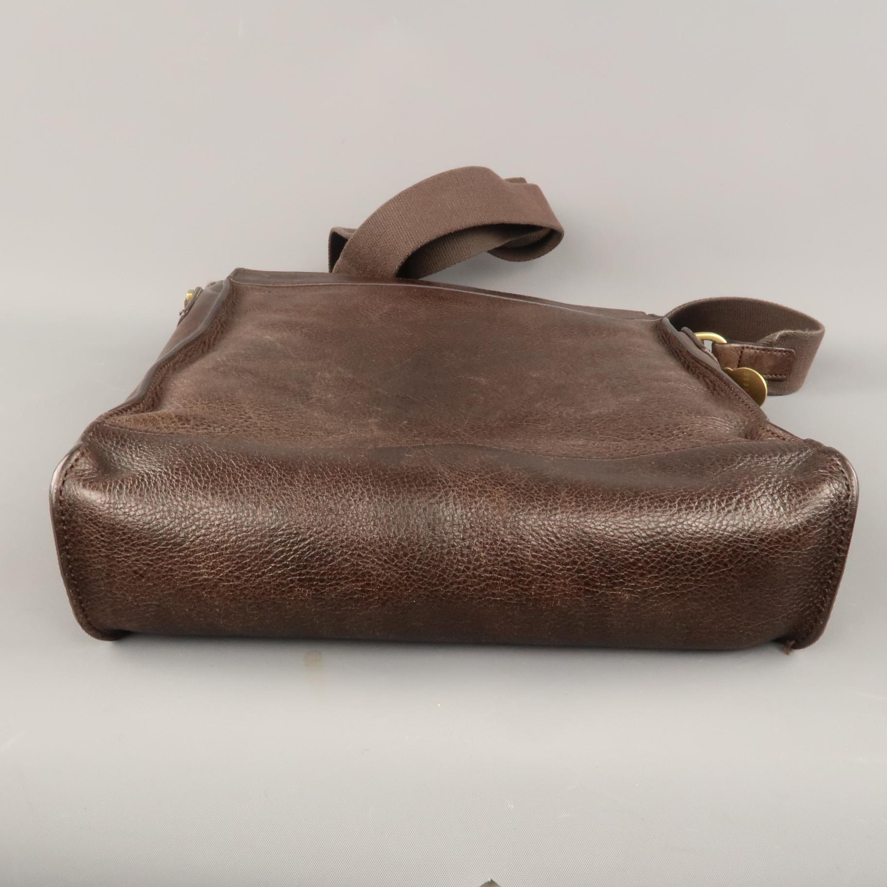 MULBERRY Brown Leather Crossbody Gold Postman Lock Shoulder Bag at ...