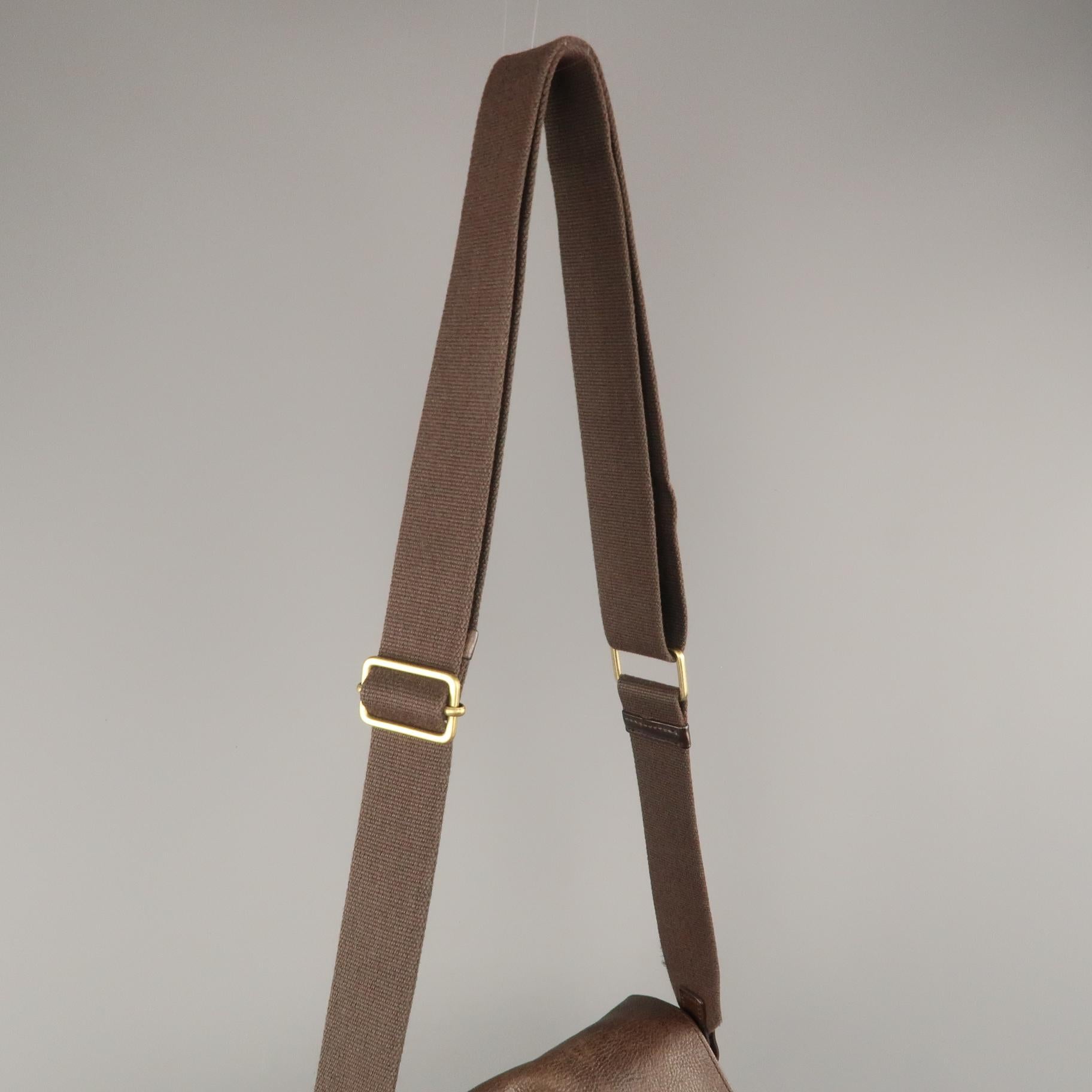 MULBERRY Brown Leather Crossbody Gold Postman Lock Shoulder Bag In Good Condition In San Francisco, CA