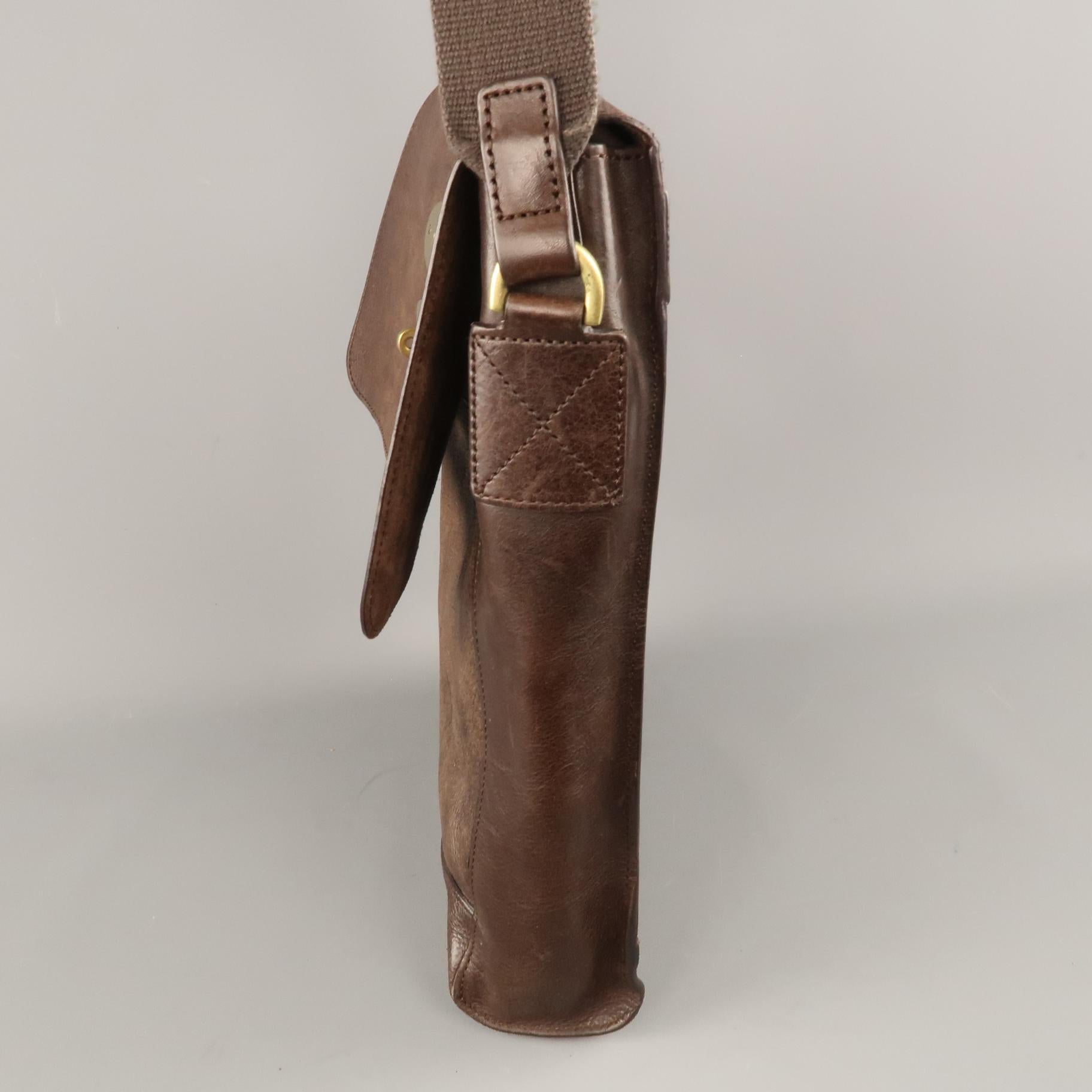 MULBERRY Brown Leather Crossbody Gold Postman Lock Shoulder Bag 2