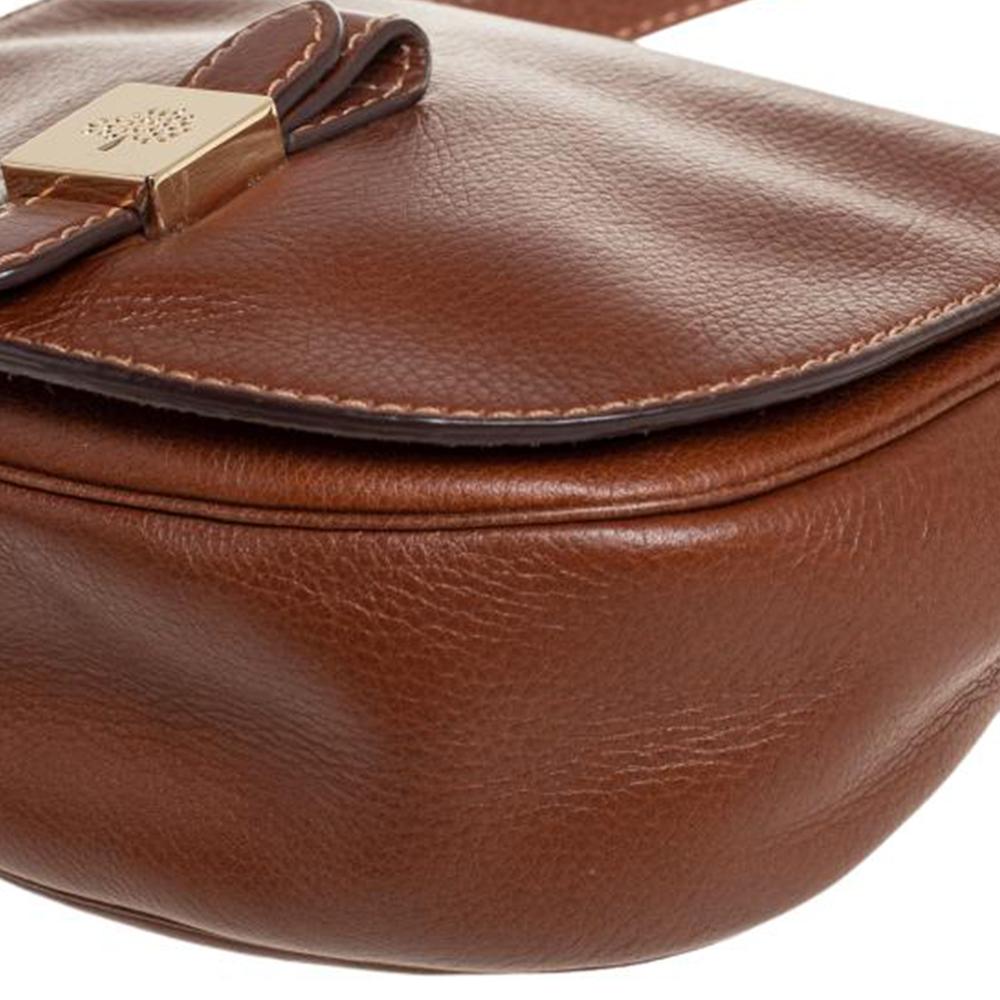 Mulberry Brown Leather Flap Shoulder Bag 3