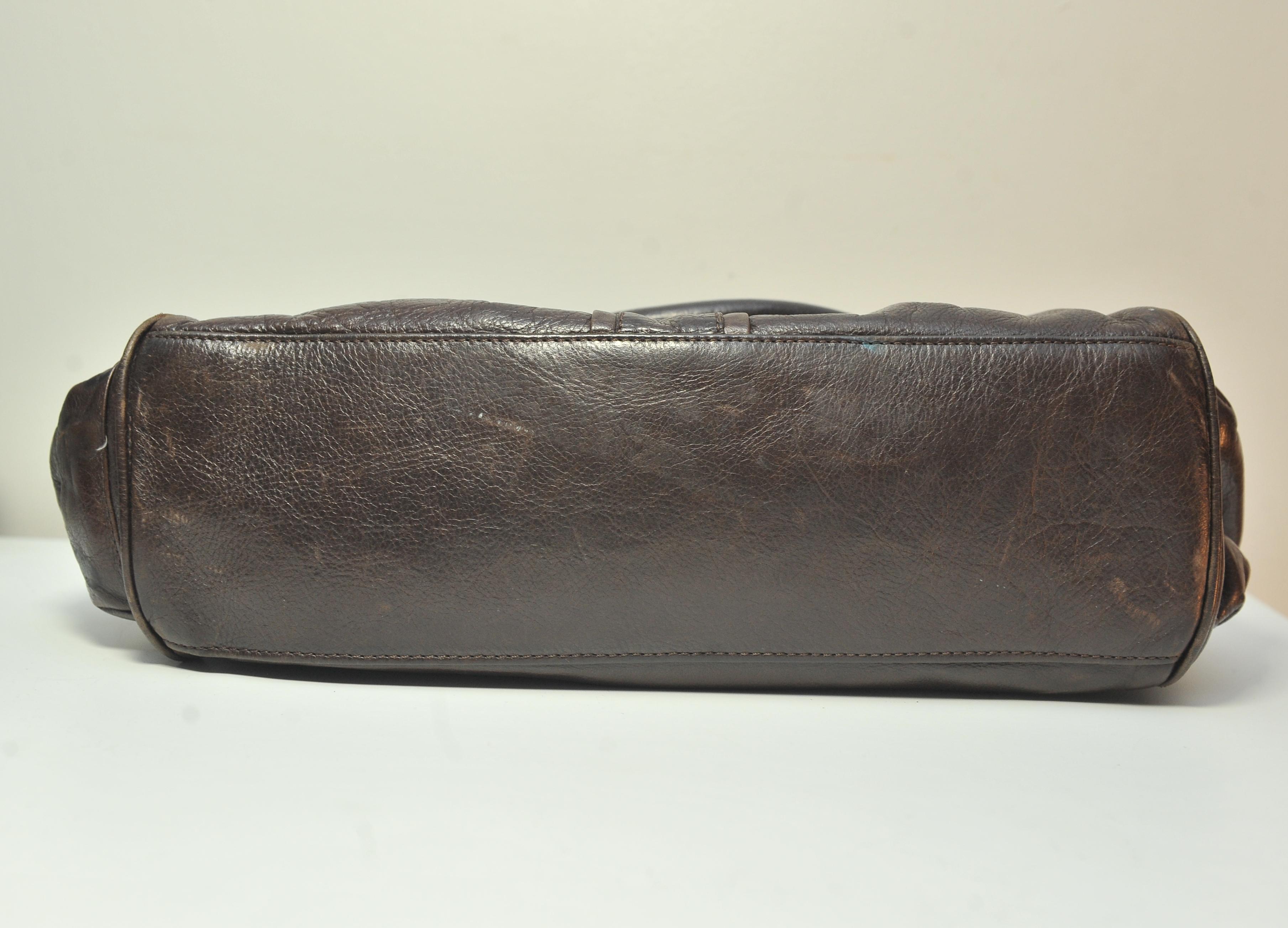 Mulberry Brown Leder Damenhandtasche mit original kastanienbrauner Mulberry-Staubtasche im Angebot 2