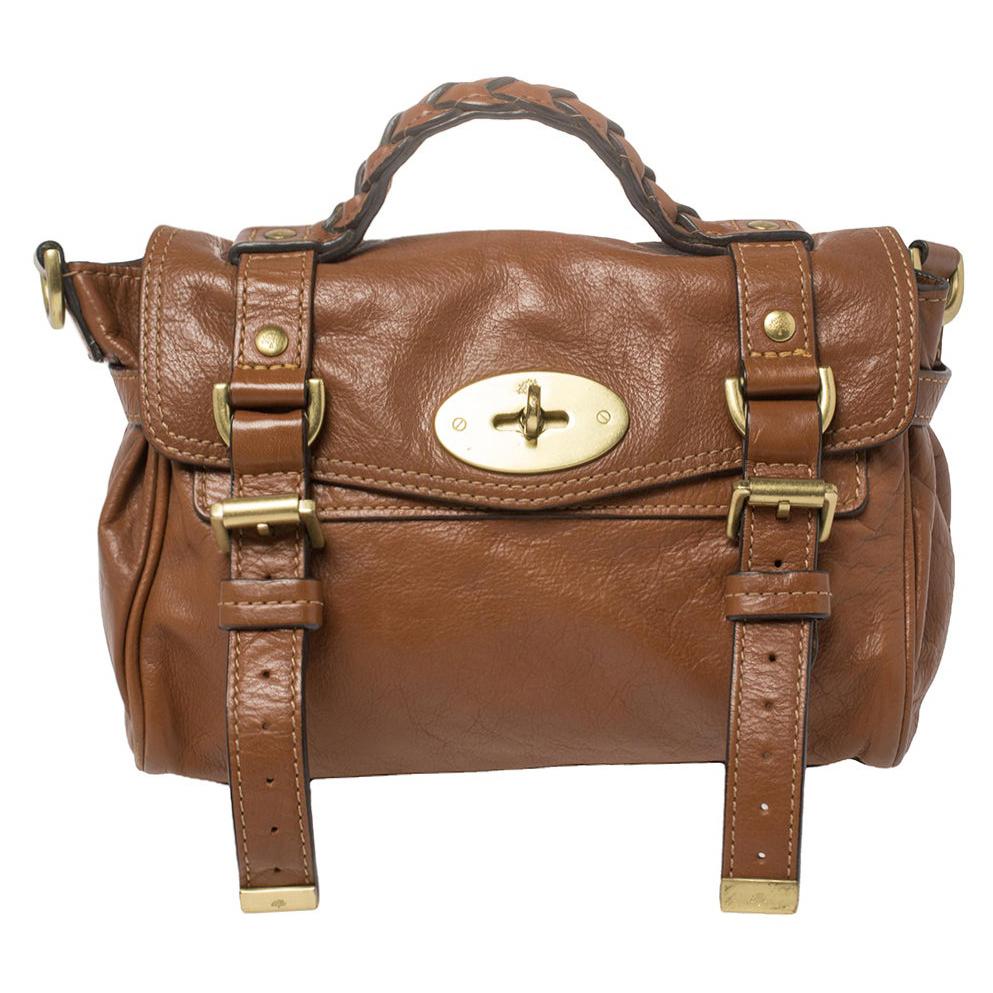 Mulberry Brown Leather Mini Alexa Crossbody Bag