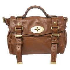 Used Mulberry Brown Leather Mini Alexa Crossbody Bag