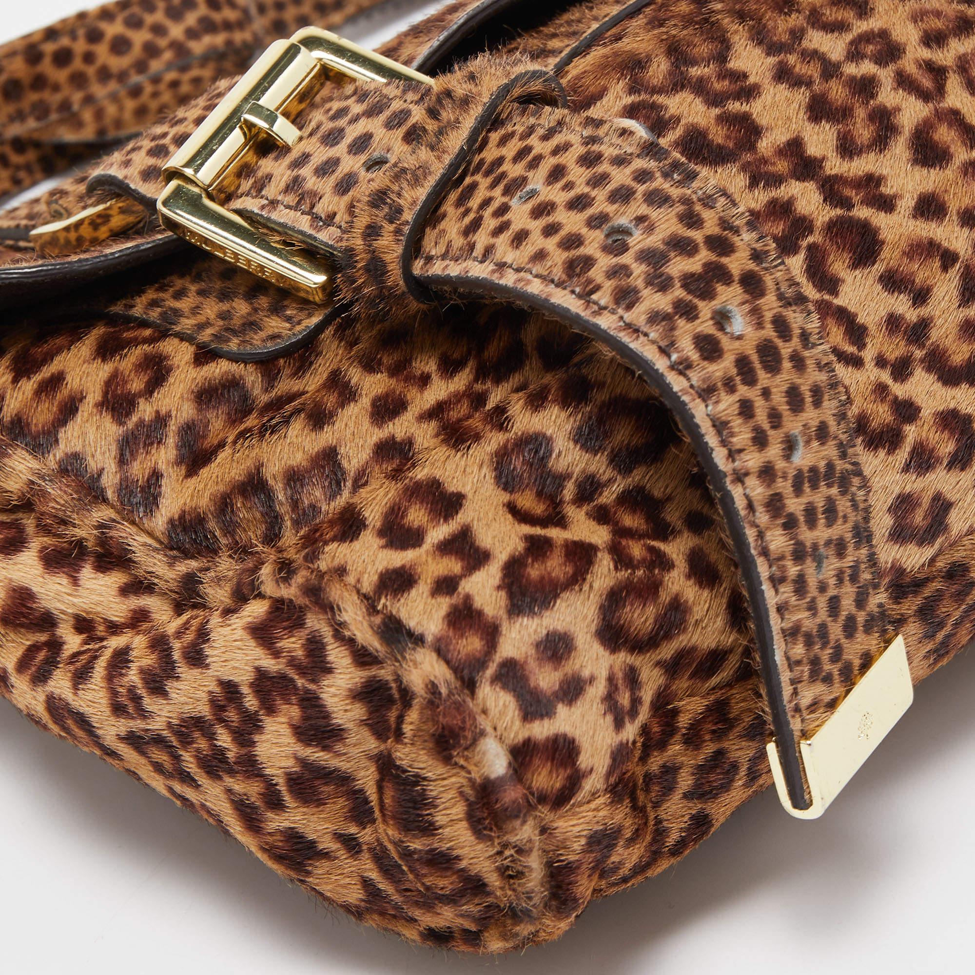 Mulberry Brown Leopard Print Calf Hair Alexa Crossbody Bag 1