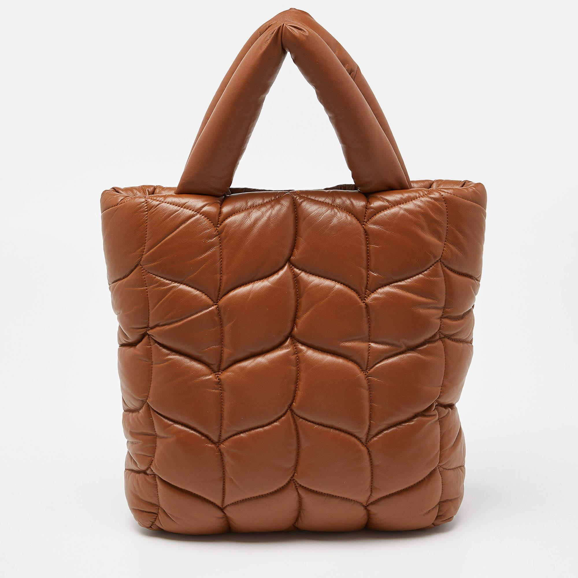 Mulberry Brown Padded Leather Softie Tote For Sale 3
