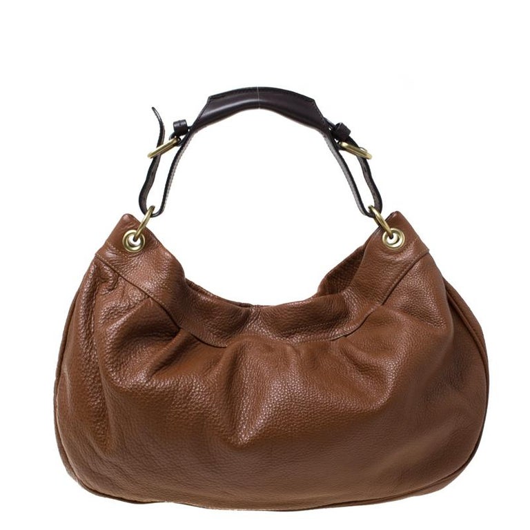 Mulberry Brown Pebbled Leather Mitzy Hobo For Sale at 1stDibs
