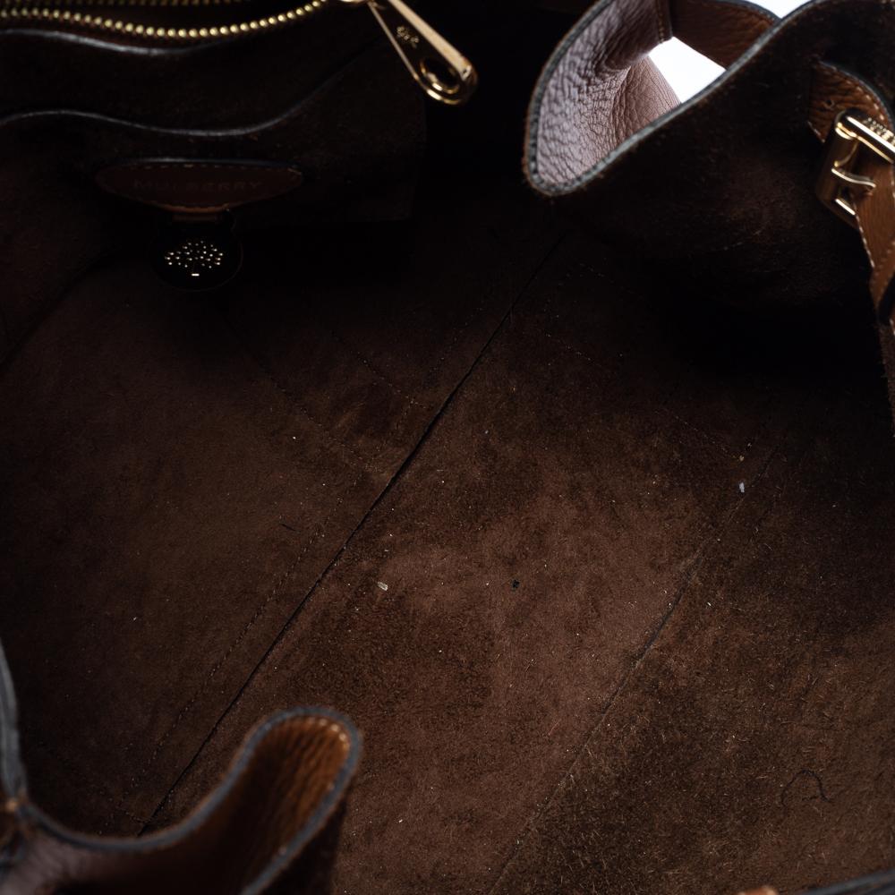 Mulberry - Sac à main Bayswater en cuir festonné marron 1