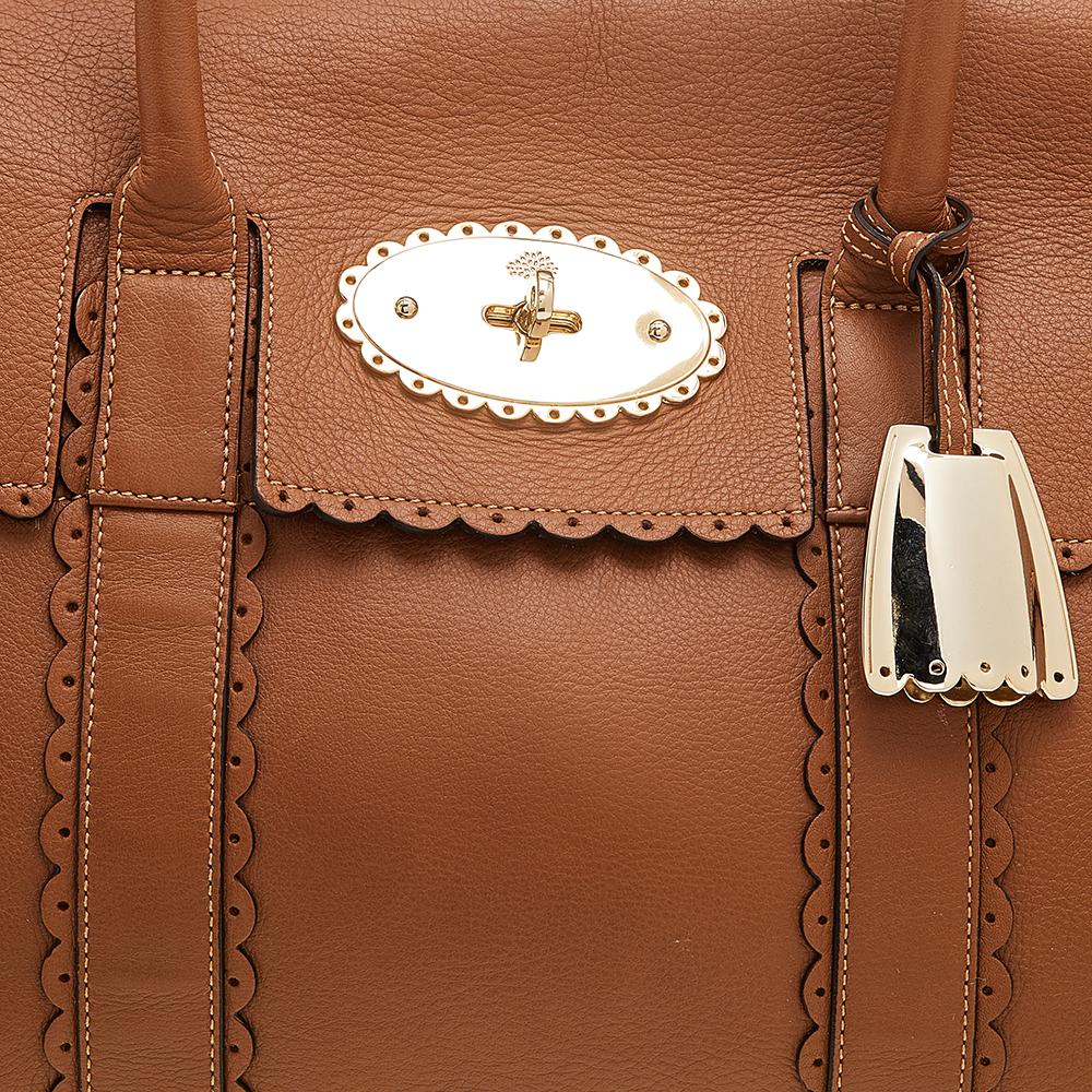 Mulberry Brown Scalloped Leather Bayswater Satchel 2