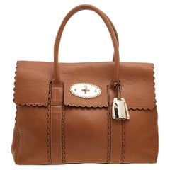 Mulberry Braune Bayswater Satchel aus Leder mit Wellenschliff