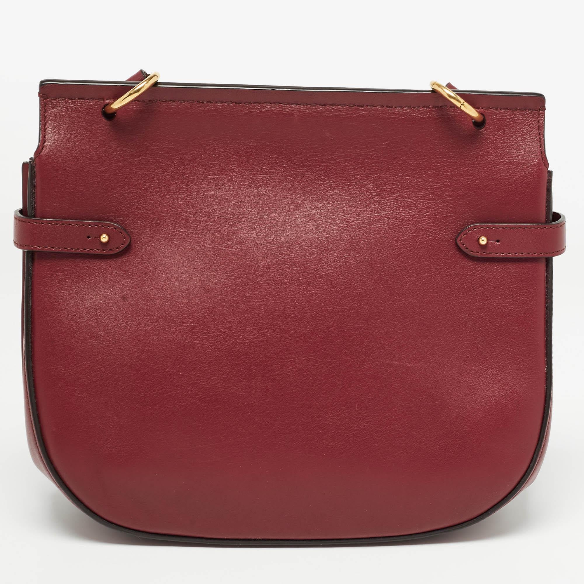 Women's Mulberry Burgundy/Blue Leather Amberley Shoulder Bag
