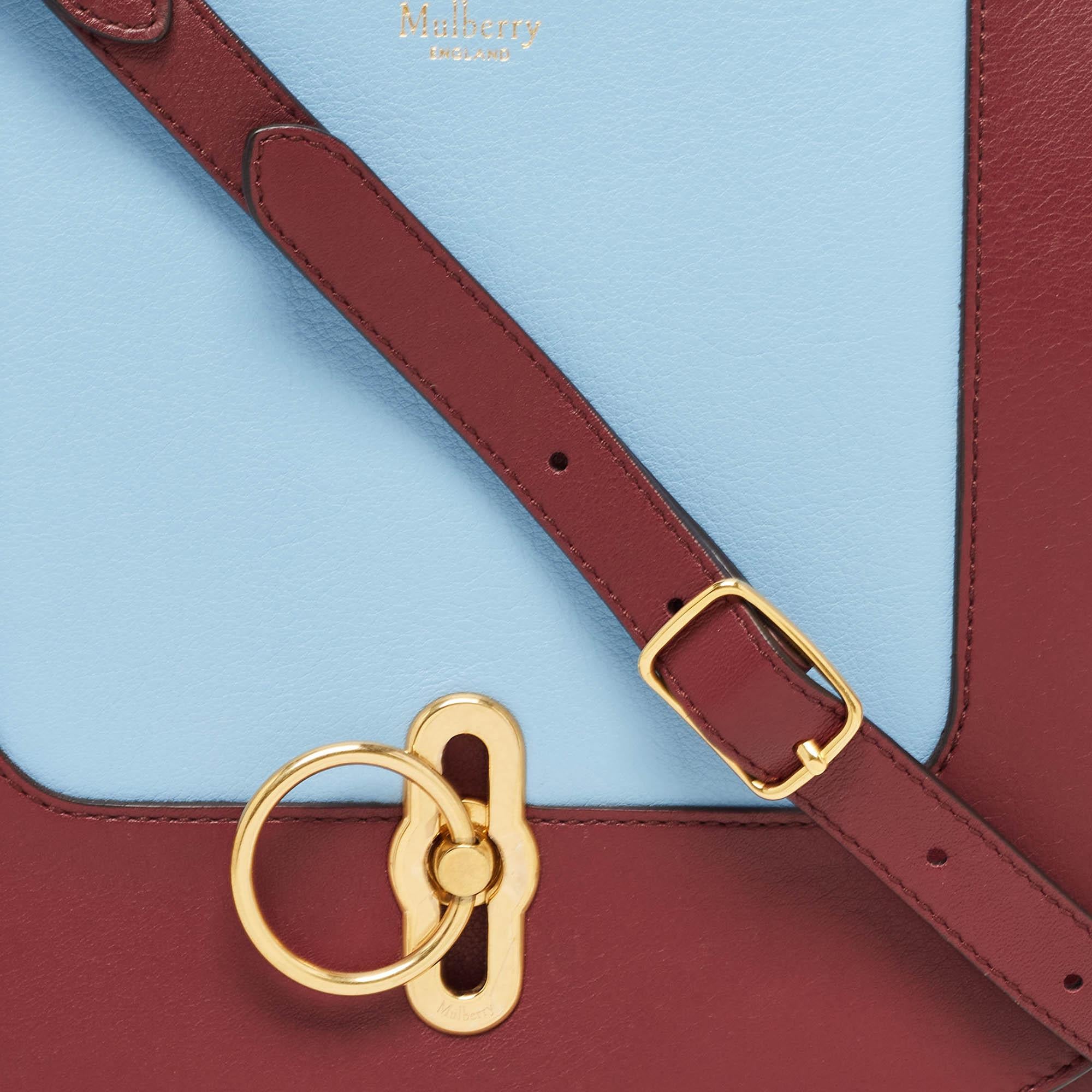 Mulberry Burgundy/Blue Leather Amberley Shoulder Bag 1