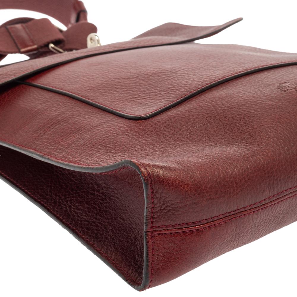 Mulberry Burgundy Leder Antony Messenger Bag 1