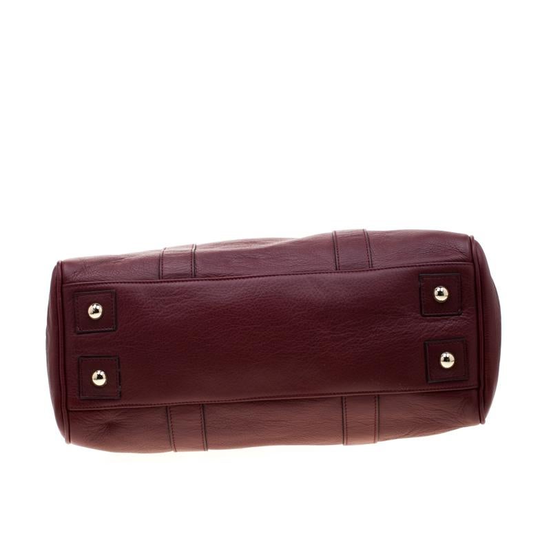 Women's Mulberry Burgundy Leather Bayswater Satchel Bag
