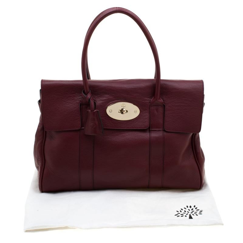 Mulberry Burgundy Leather Bayswater Satchel Bag 1