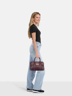 Mulberry Burgundy Leder bestickt Bayswater