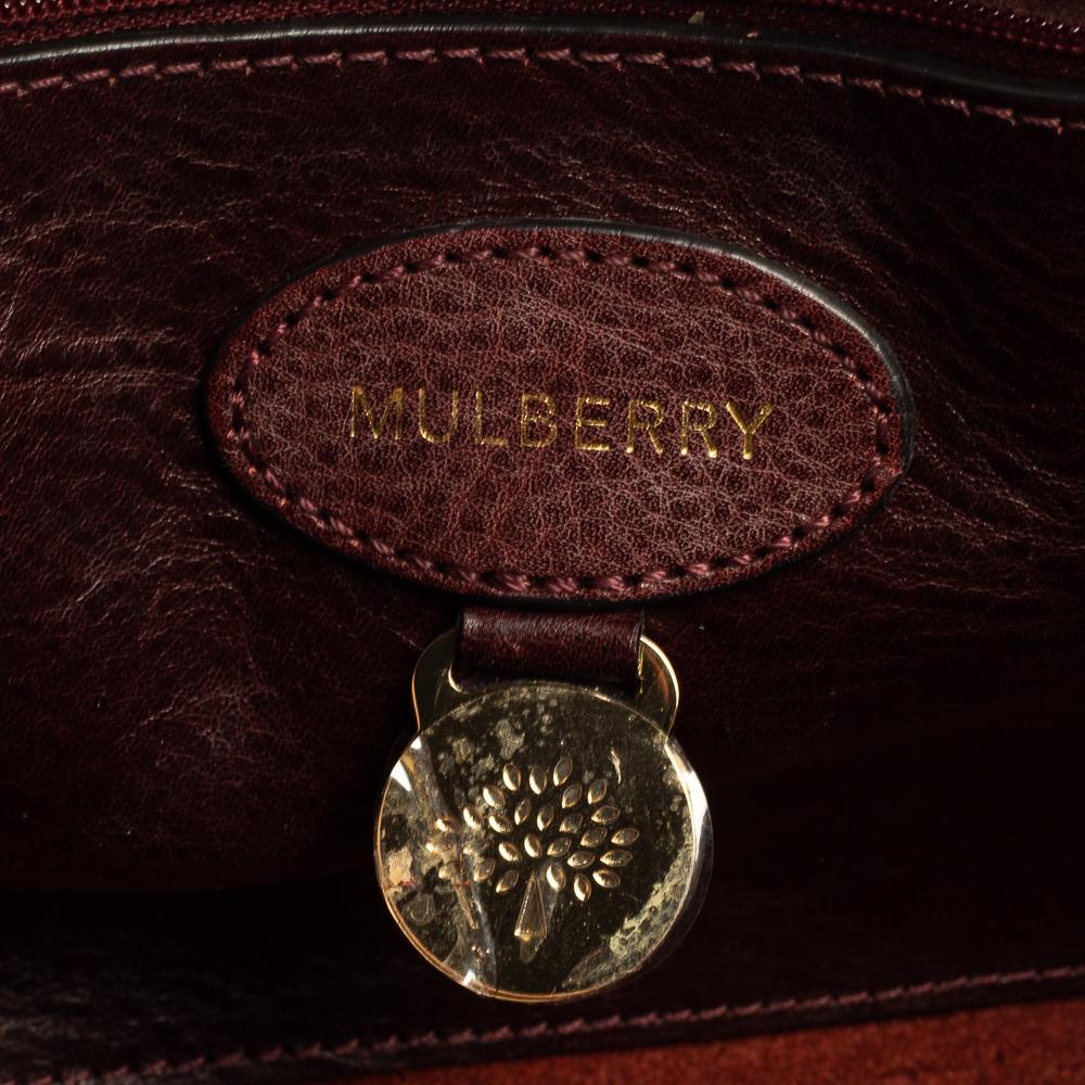 Mulberry Burgunderfarbene kleine Bayswater Satchel aus Leder 5