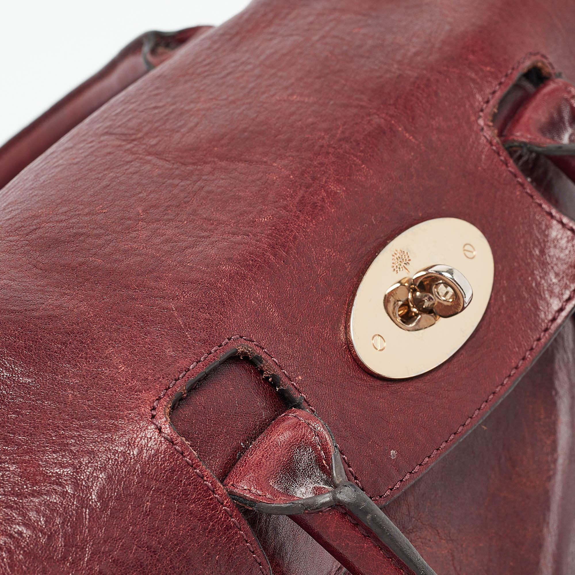 Mulberry Burgundy Leather Small Bayswater Satchel 3