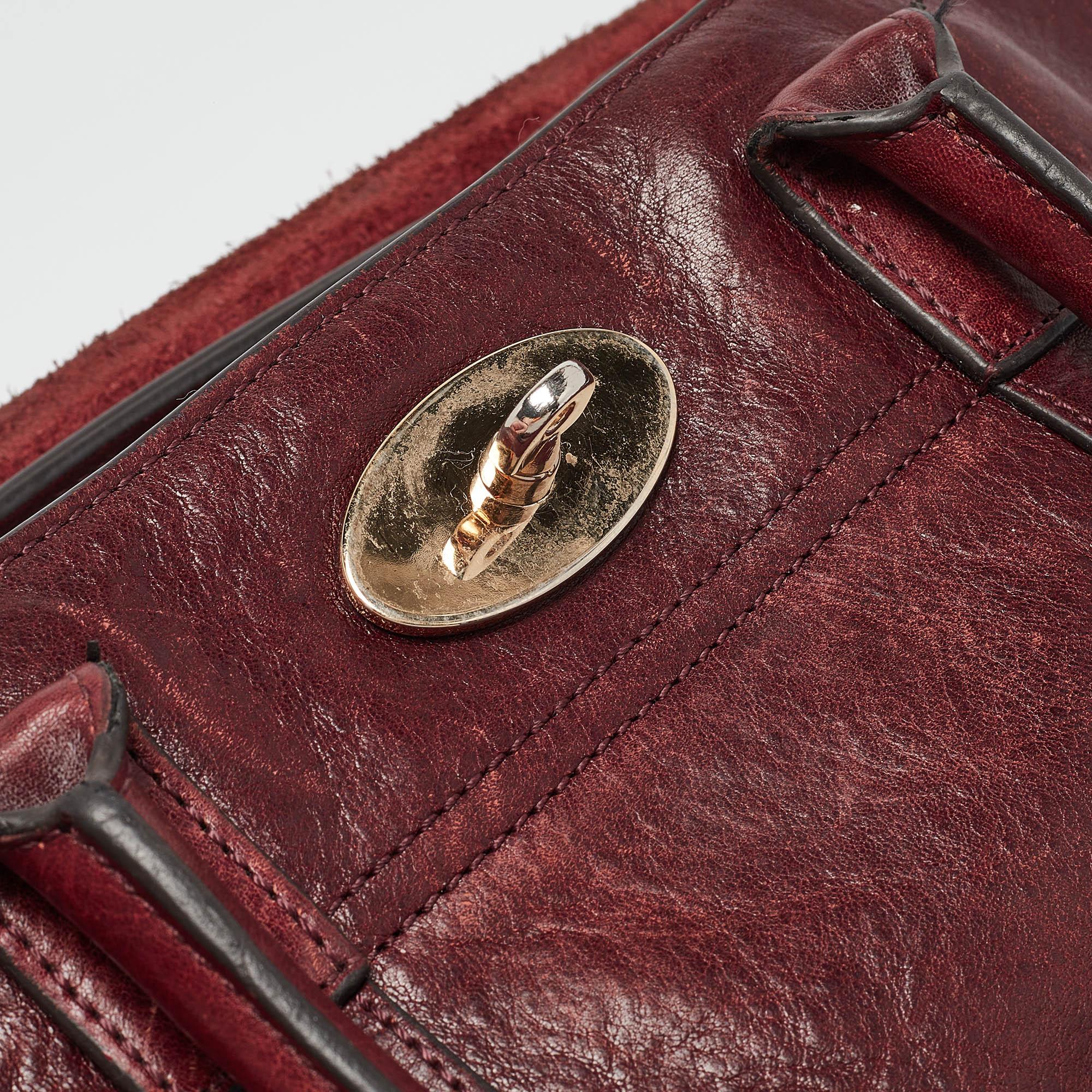 Mulberry Burgundy Leather Small Bayswater Satchel 4