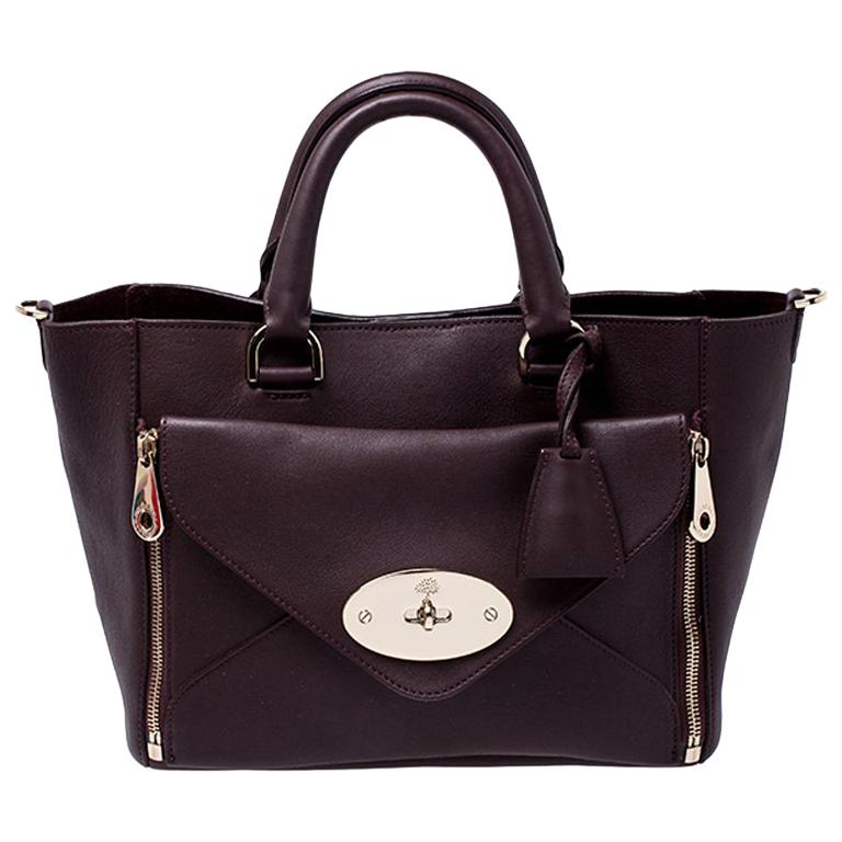 Mulberry Burgundy Leather Small Blenheim Tote For Sale at 1stDibs