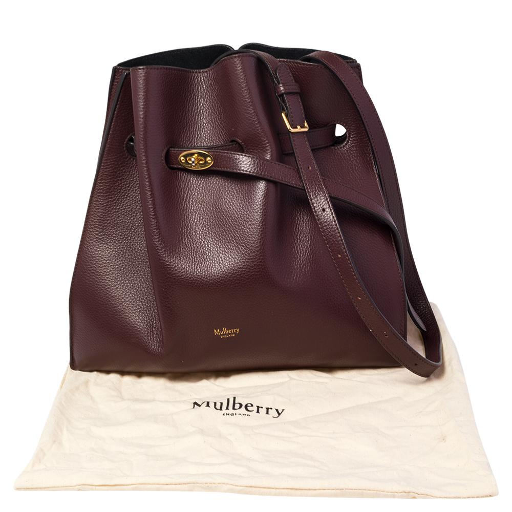 Mulberry Burgundy Leather Small Tyndale Bucket Bag 4