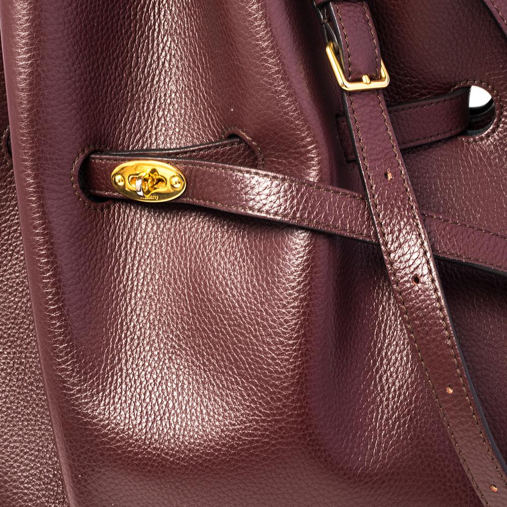 Black Mulberry Burgundy Leather Small Tyndale Bucket Bag