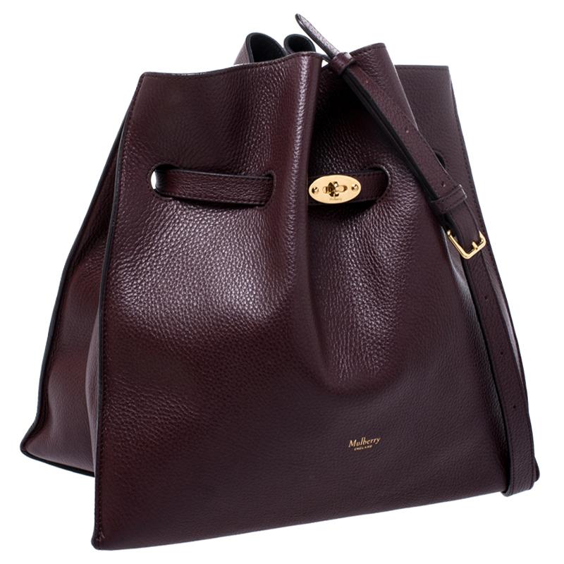 Black Mulberry Burgundy Leather Tyndale Shoulder Bag For Sale