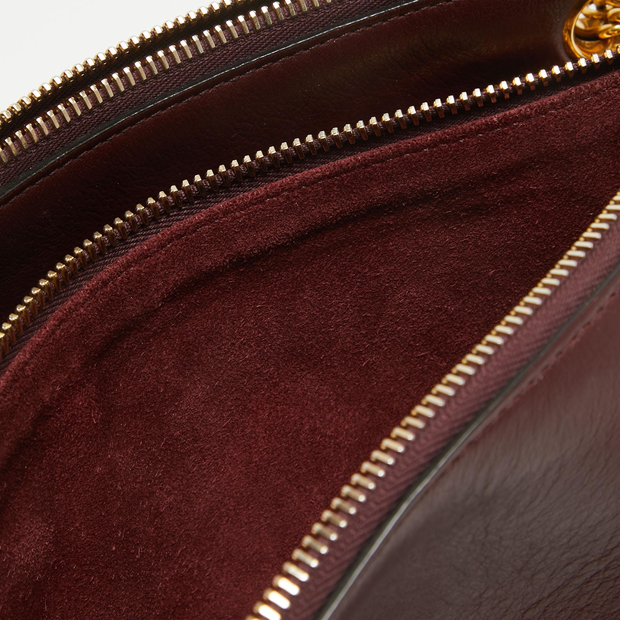 Mulberry Burgundy Leather Winsley Shoulder Bag For Sale 6
