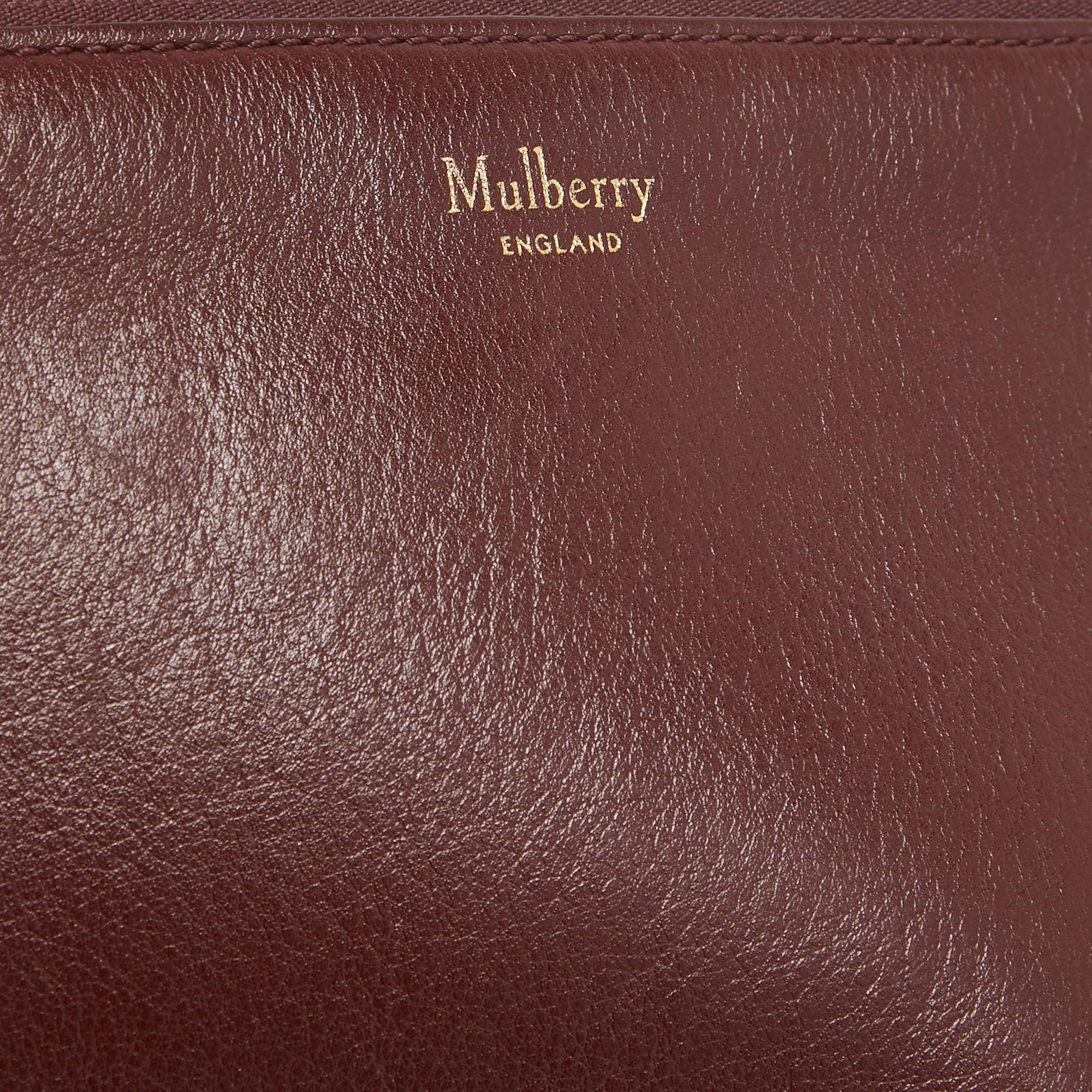 Mulberry - Sac à bandoulière Winsley en cuir bordeaux en vente 7