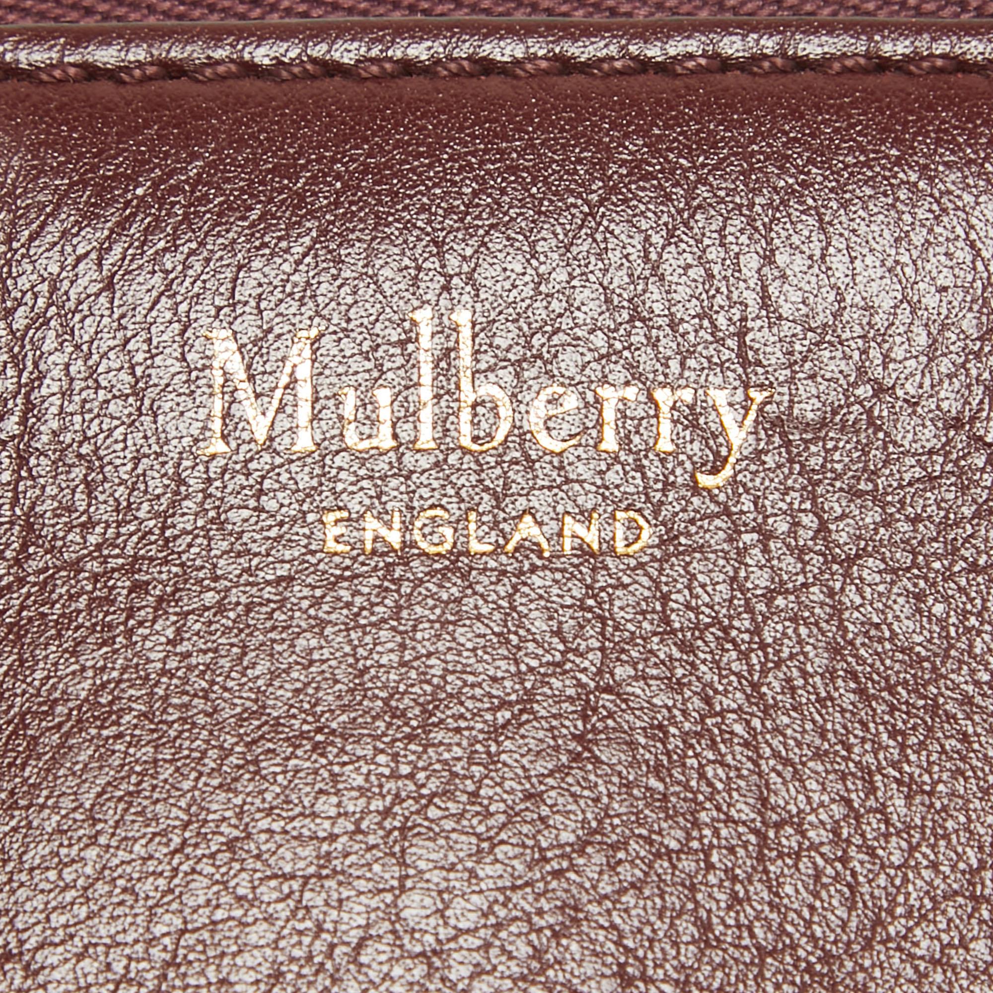 Mulberry - Sac à bandoulière Winsley en cuir bordeaux en vente 8