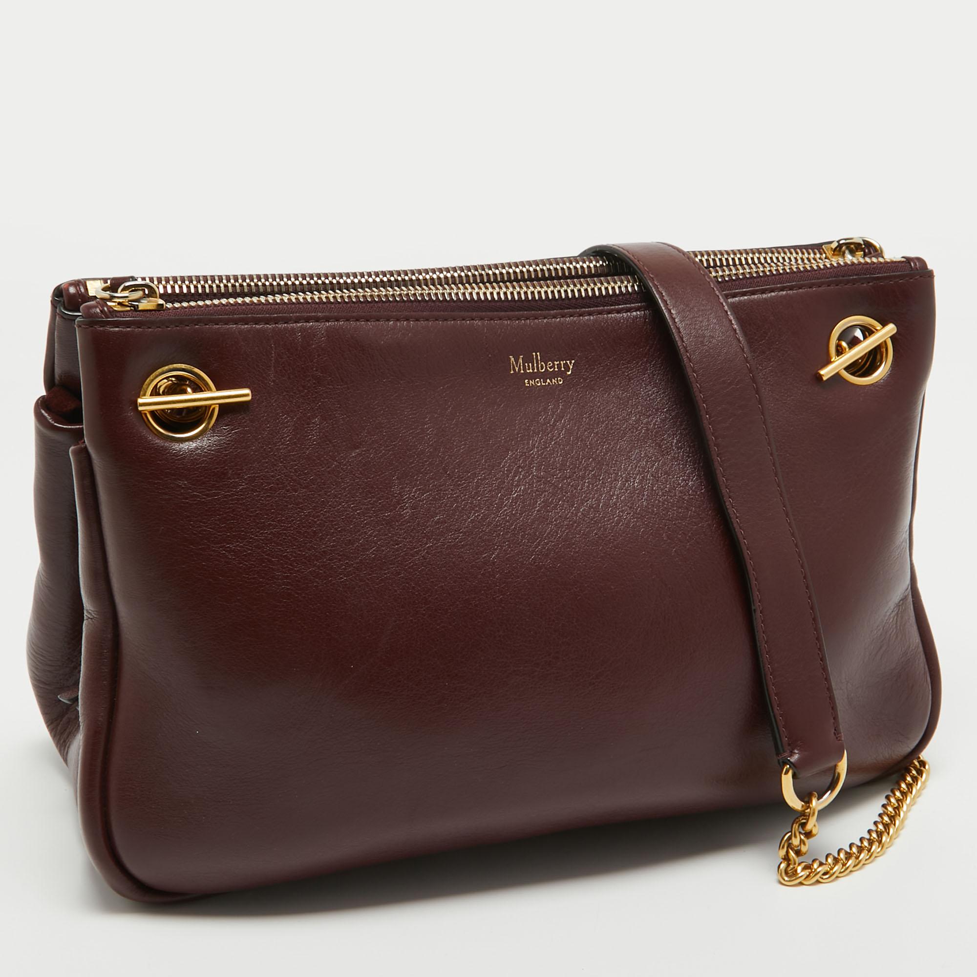 Women's Mulberry Burgundy Leather Winsley Shoulder Bag For Sale