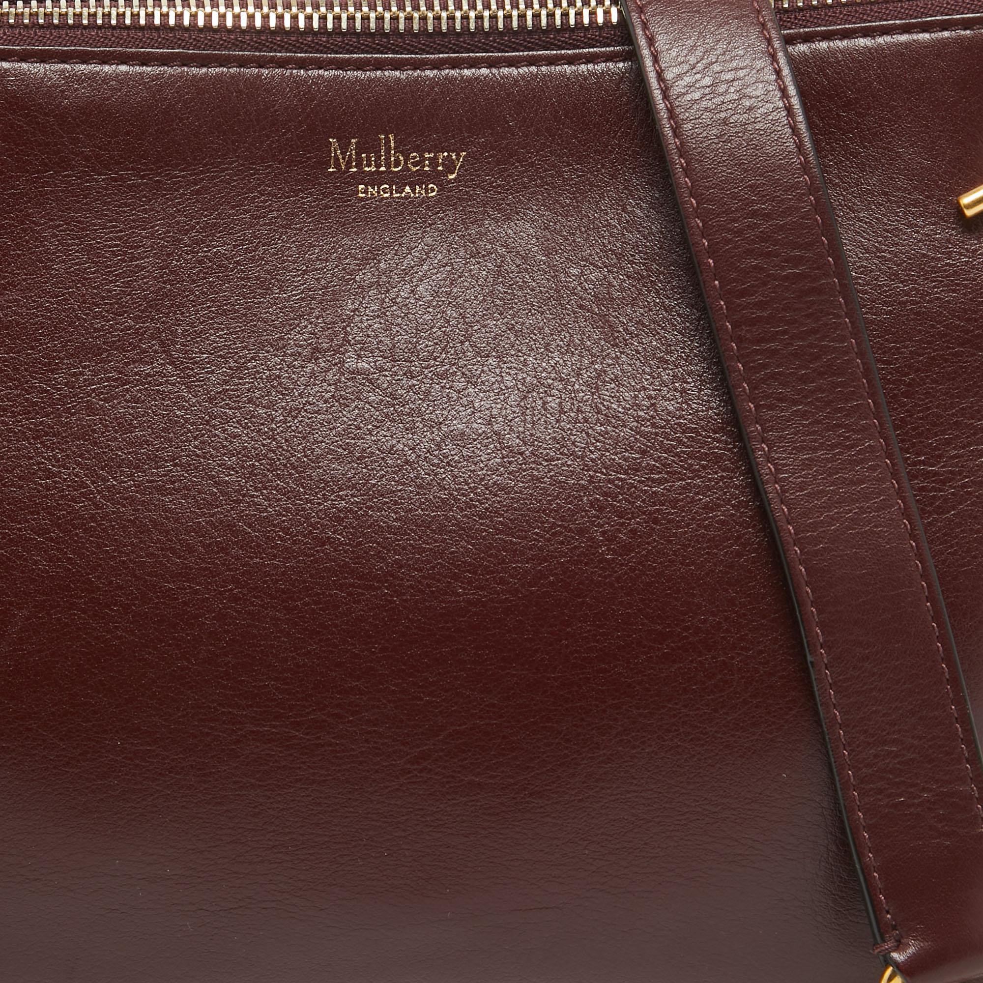 Mulberry Burgundy Leather Winsley Shoulder Bag For Sale 2