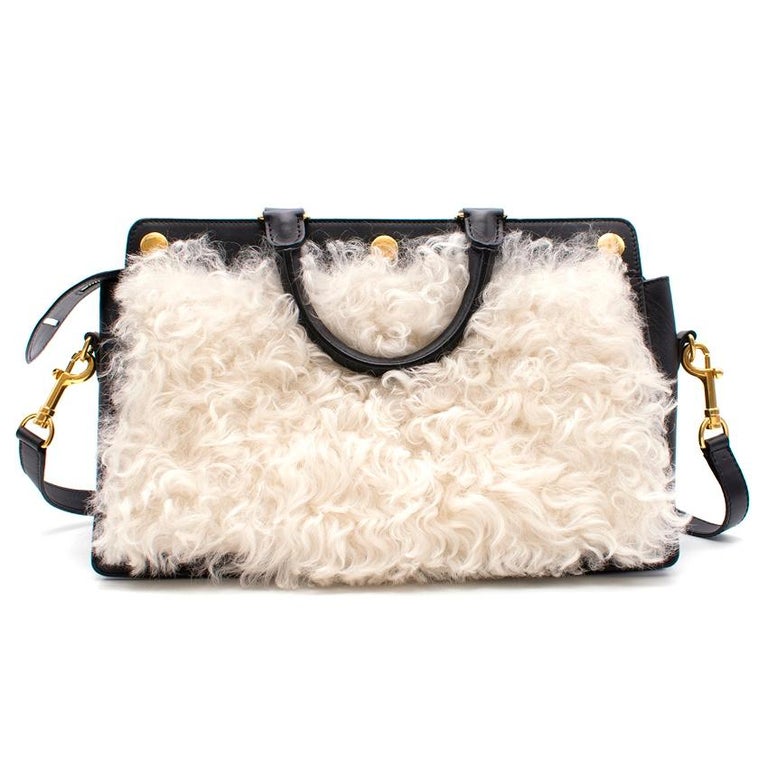 Mulberry chester shearling tote bag For Sale at 1stDibs