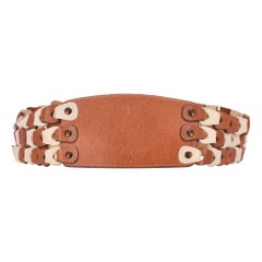 Cinturón de cuero trenzado con cincha Mulberry