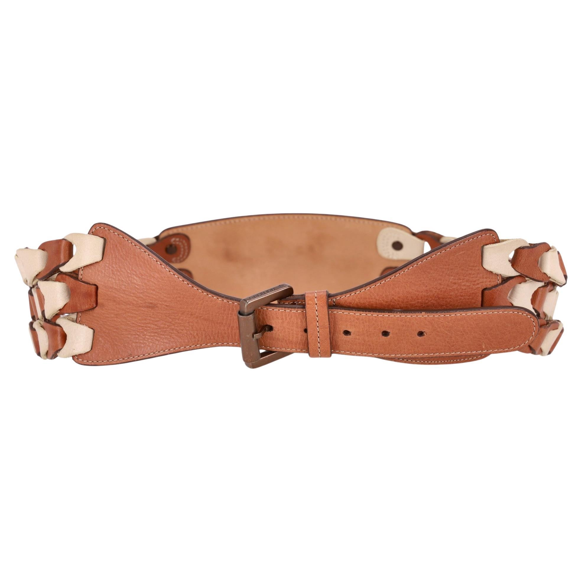 Cinturón de cuero trenzado con cincha Mulberry en venta
