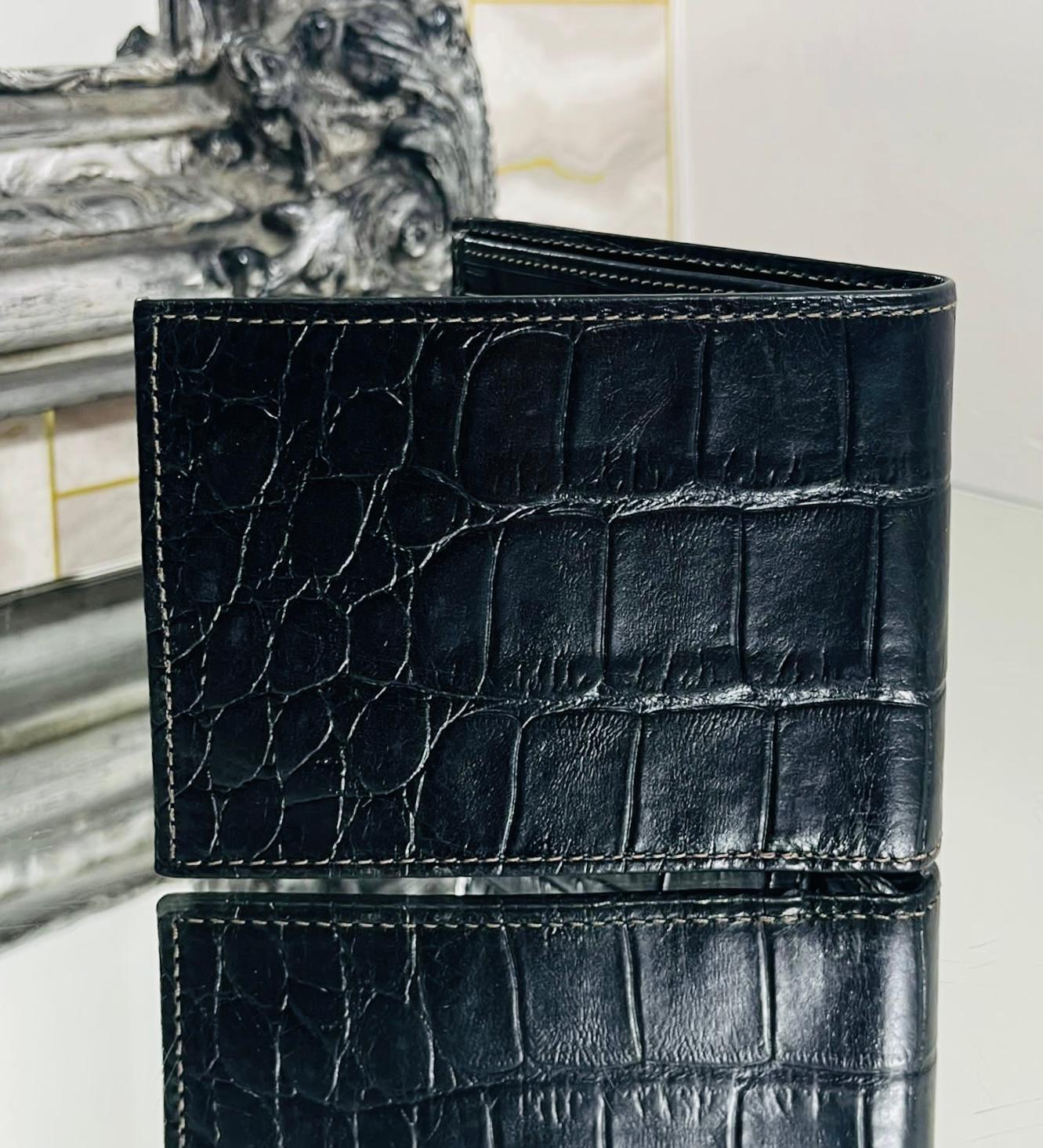 Mulberry Credit Card Croc Embossed Leather Wallet In Excellent Condition In London, GB