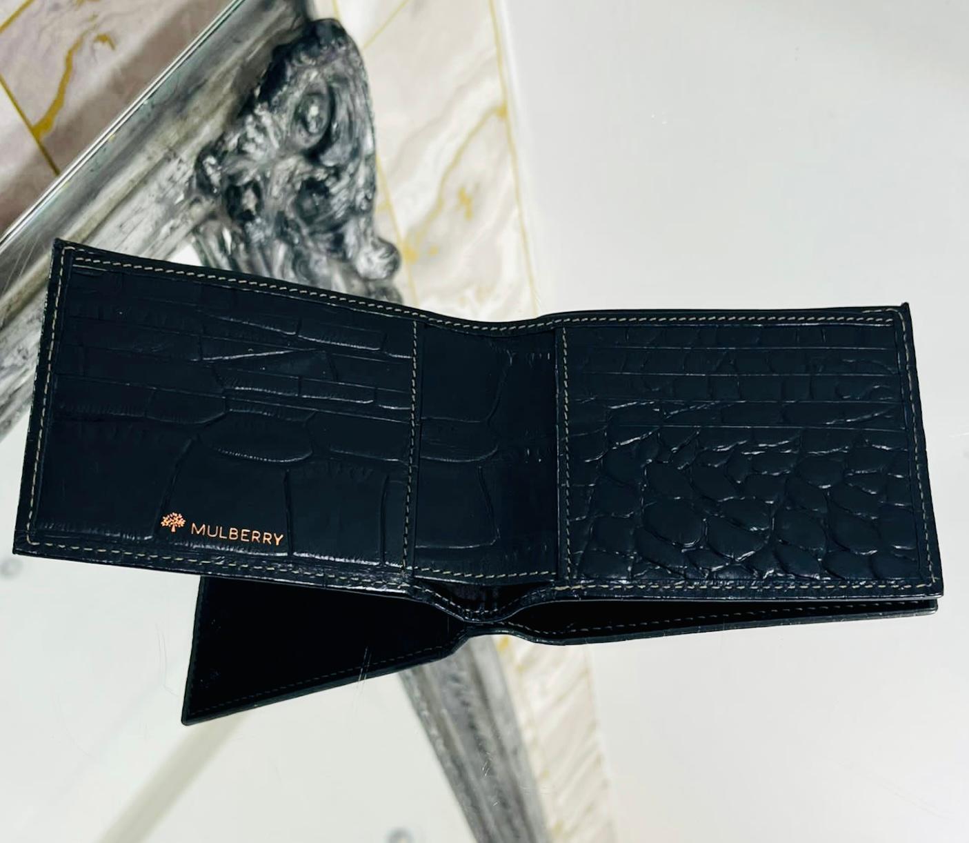 Women's Mulberry Credit Card Croc Embossed Leather Wallet
