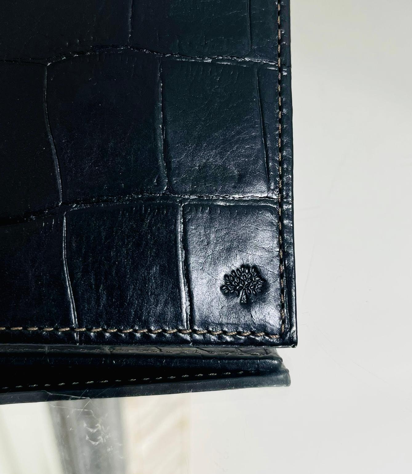 Mulberry Credit Card Croc Embossed Leather Wallet 2