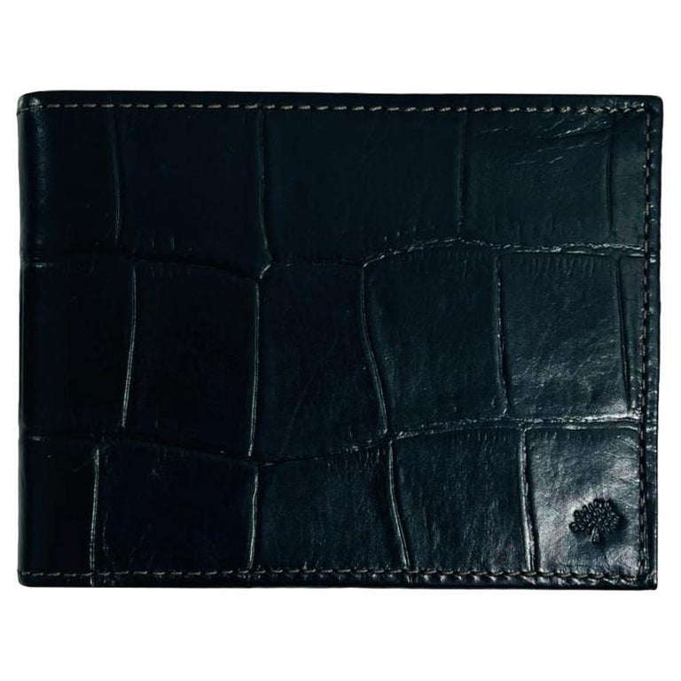 Mulberry Credit Card Croc Embossed Leather Wallet For Sale at 1stDibs