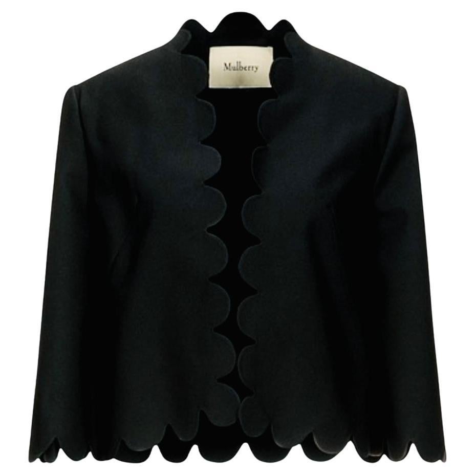 Mulberry Cropped Scallop Jacket For Sale