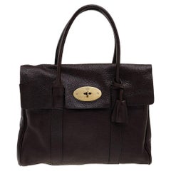 Used Mulberry Dark Brown Leather Bayswater Satchel