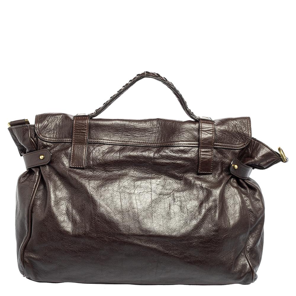 Mulberry Dark Brown Leather Oversized Alexa Top Handle Bag 3