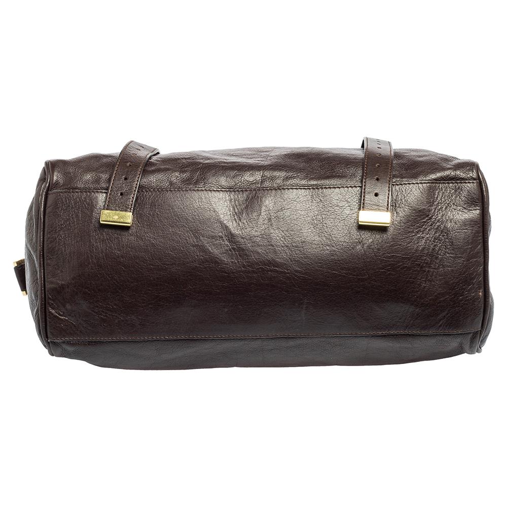 Mulberry Dark Brown Leather Oversized Alexa Top Handle Bag 4