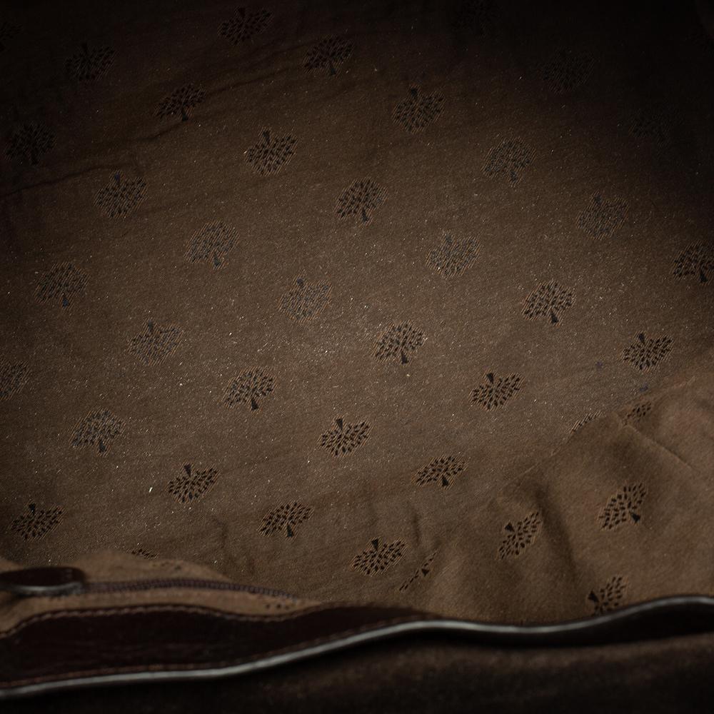 Mulberry Dark Brown Leather Oversized Alexa Top Handle Bag In Good Condition In Dubai, Al Qouz 2