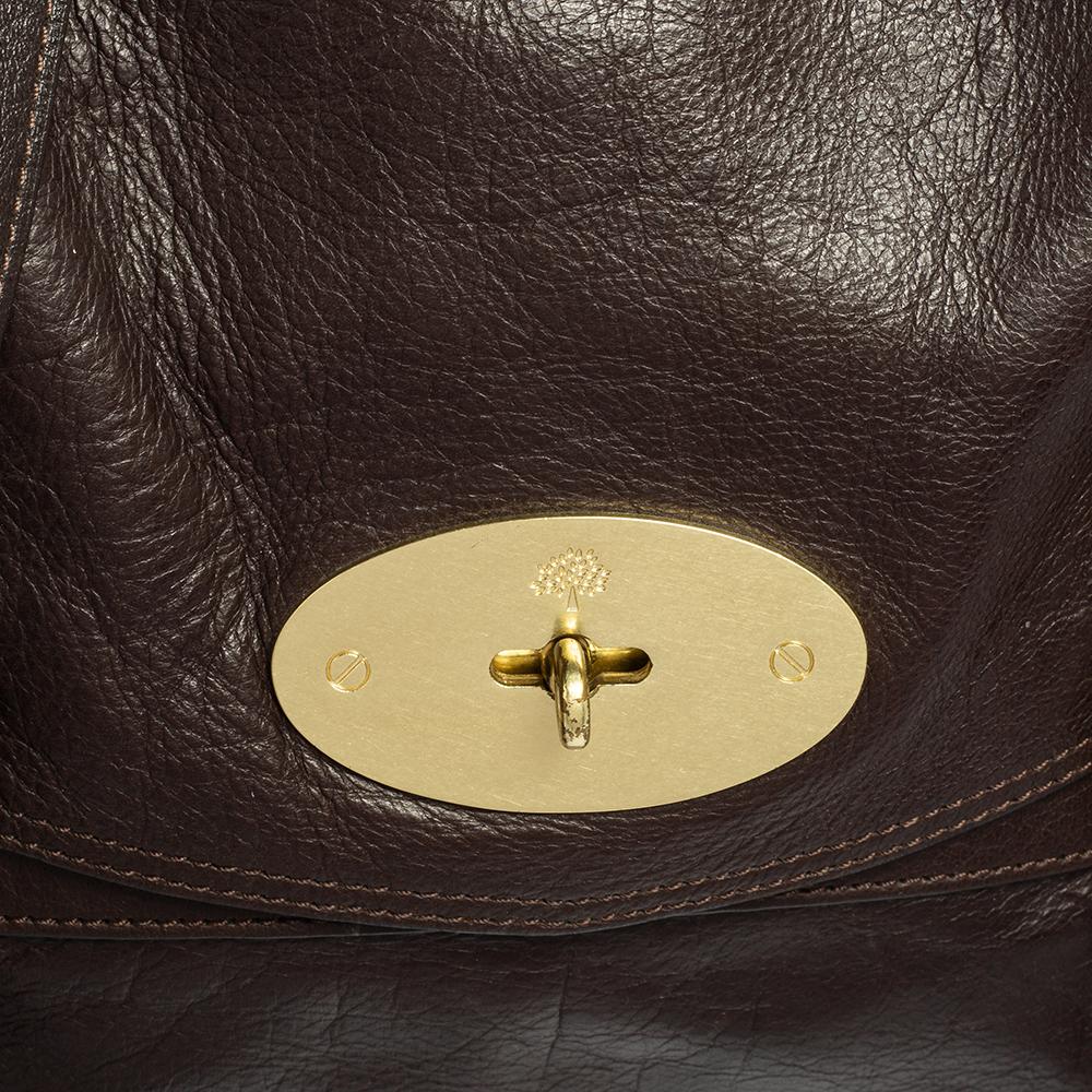 Women's Mulberry Dark Brown Leather Oversized Alexa Top Handle Bag